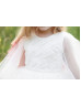 Ivory Beaded Tulle Luxury Flower Girl Dress